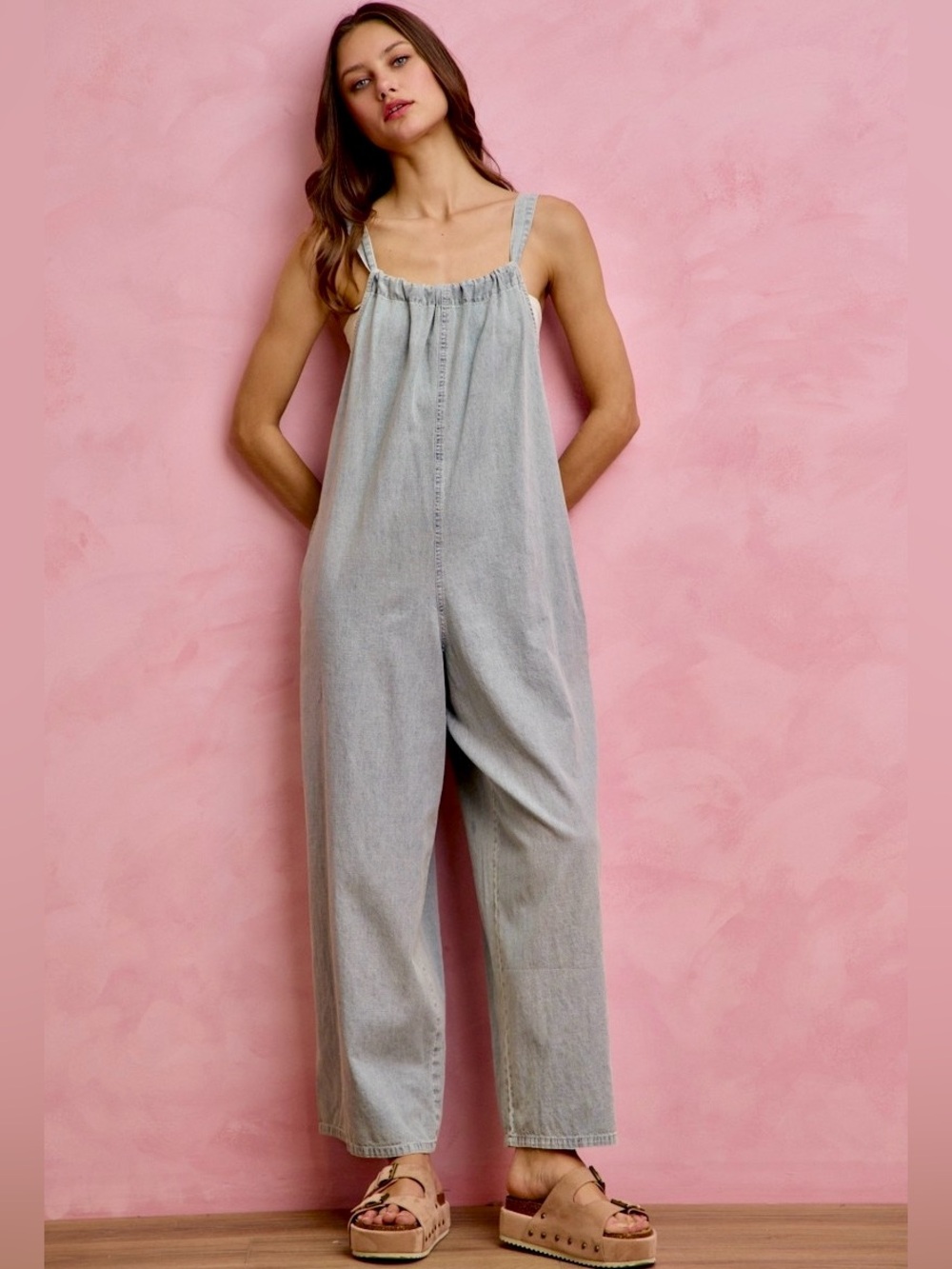 🩵Hello Gorgeous! SO ME Wide Leg Lightweight Denim Overalls